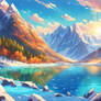 Ice nature mountains wallpaper lake