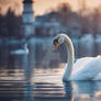 Swan in  lake nature wallpaper