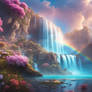 Rainbow waterfall nature wallpaper cute