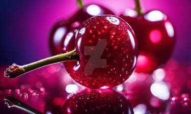Lush glass cherries wallpaper