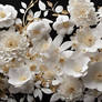 white and gold flowers wallpaper nature