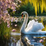 Swan swans animal in lake wallpaper