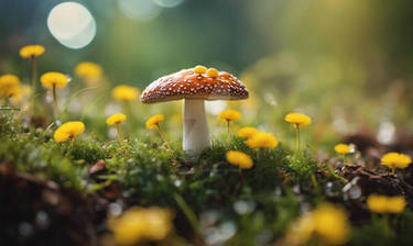 Mushrooms in nature wallpaper cute forest