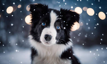 Sweet border collie dog digital wallpaper