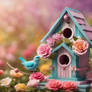 Colorful birdhouse nature wallpaper bird