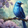 Blue bird in nature wallpaper