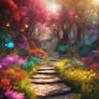 Forest fantasy colorful wallpaper nature trees