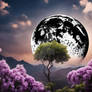 Gorgeous wallpaper nature with moon