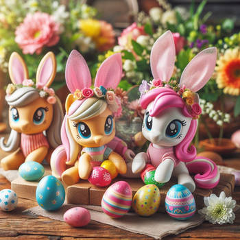 my little pony easter portrait setting cute pastel