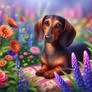 cute dachshund in colors digital art dog sweet