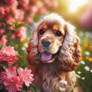 cocker spaniel dog in spring nature dog animal dig