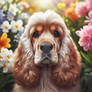 cocker spaniel in spring digital art dog nature