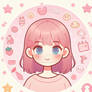 chibified pastel profile picture girly digital art