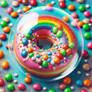 donut in a bubble kawaii pastel cute digital food