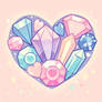 chibified heart made of gemstones gem gems cartoon