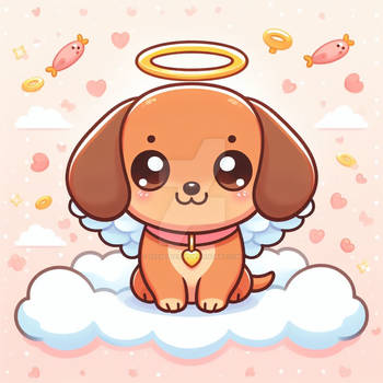 sweet dachshund in heaven halo cute dog