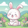 sweet chibified bunny in meadow