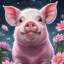 pig in roses galaxy nature