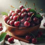 cherries in a bowl nature digital art food