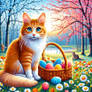 cat kitten in spring digital art