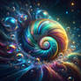 magical rainbow snail digital art nature fantasy