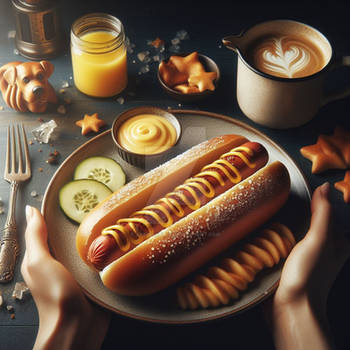hotdog sandwich food digital art