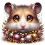 hamster portrait cute rodent with garland flowers