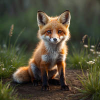 baby fox animal digital art fluffy