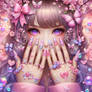 kawaii girl pastel decorated portrait sweet manicu