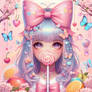 kawaii girl pastel decorated portrait sweet