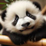 panda looks up cute digital art nature