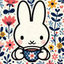 miffy in flowers cartoon cute sweet