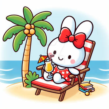 tropical miffy on the beach