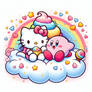 kirby and hello kitty cute digital art