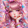 gorgeous portrait kawaii girl digital art