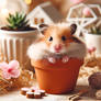 hamster in flower pot chibified