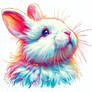 sweet rabbit portrait digital art colorful