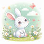 chibified cute bunny  in meadow