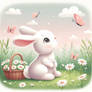 chibified cute bunny  in meadow