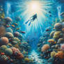 what a diver sees in the tropics oil painting