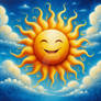 happy sun oil painting