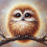 adorable owl oil painting
