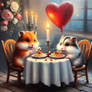 hamsters go on a date in love portrait oil paintin