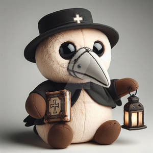 plague doctor plushie digital art cute