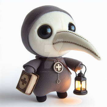 plague doctor plushie digital art cute