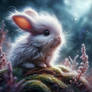 sweet small rabbit in fantasy nature