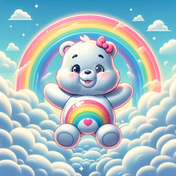 care bear in the clouds rainbow