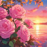 pink lake nature digital art HD sweet flowers wall