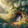 blooming burrow in spring easter bunny rabbit