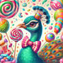 peacock in sweets digital art